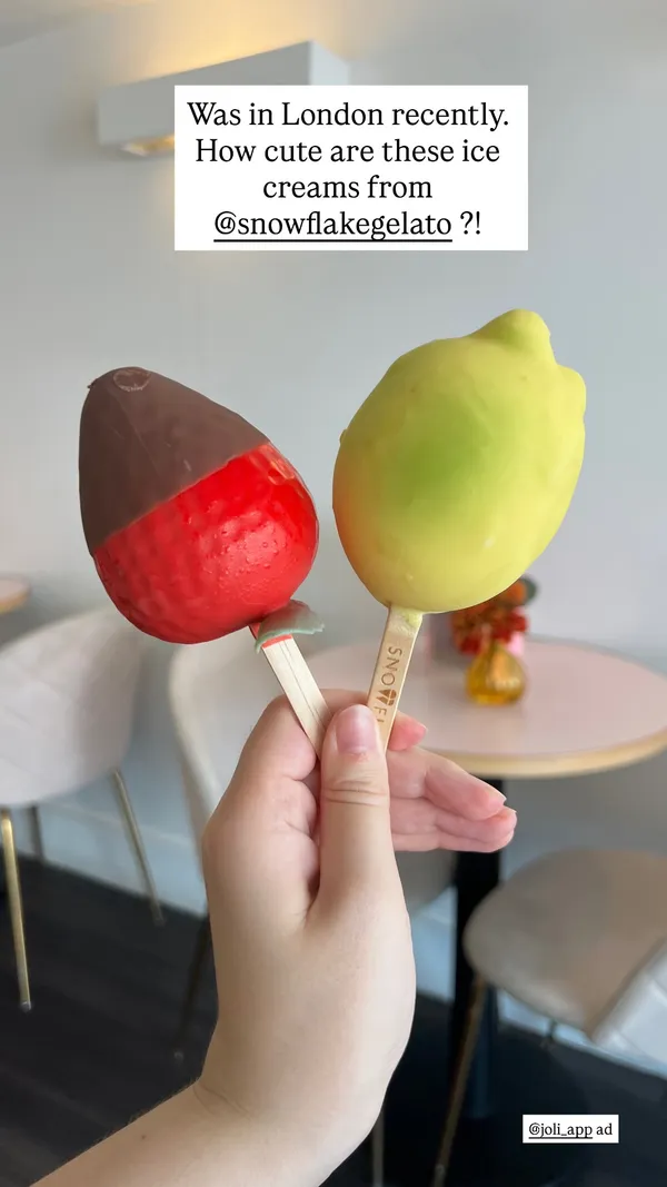 Was in London recently. How cute are these ice creams from @snowflakegelato ?! @joli_app ad